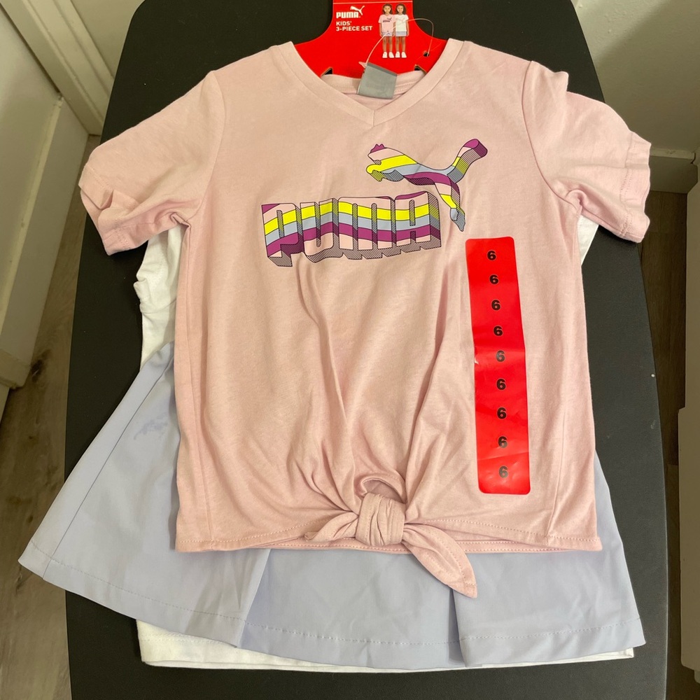 Puma Kids' Premium 3-Piece Soccer Set - Size 6 - Pink & Gray